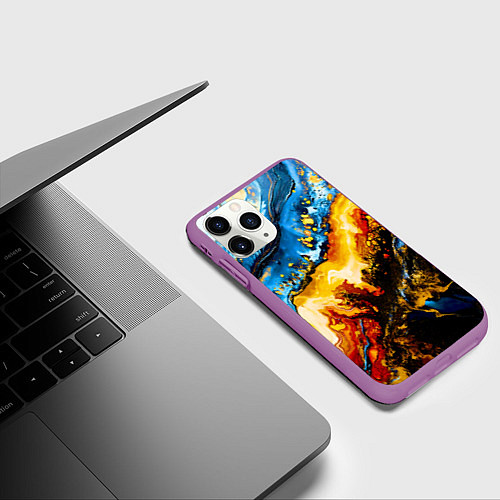 Чехол iPhone 11 Pro матовый Кислотные метаморфозы / 3D-Фиолетовый – фото 3