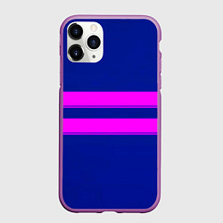 Чехол iPhone 11 Pro матовый Фриск frisk Undertale полосы, цвет: 3D-фиолетовый