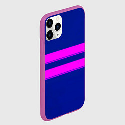 Чехол iPhone 11 Pro матовый Фриск frisk Undertale полосы, цвет: 3D-фиолетовый — фото 2