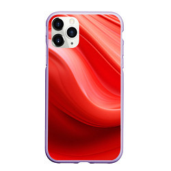 Чехол iPhone 11 Pro матовый Красная волна, цвет: 3D-светло-сиреневый