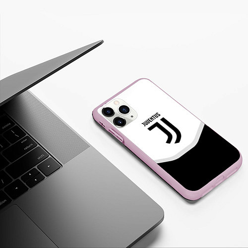 Чехол iPhone 11 Pro матовый Juventus black geometry sport / 3D-Розовый – фото 3