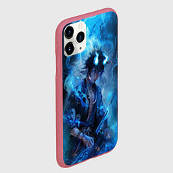 Чехол iPhone 11 Pro матовый Синий демон - Синий экзорцист, цвет: 3D-малиновый — фото 2