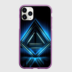 Чехол iPhone 11 Pro матовый Blue neon light, цвет: 3D-фиолетовый