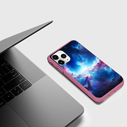 Чехол iPhone 11 Pro матовый Fascinating cosmic expanses, цвет: 3D-малиновый — фото 2