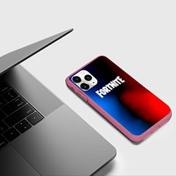 Чехол iPhone 11 Pro матовый Fortnite game gradient, цвет: 3D-малиновый — фото 2