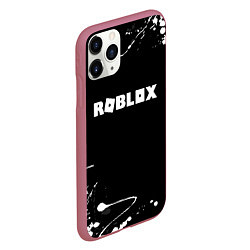 Чехол iPhone 11 Pro матовый Roblox текстура краски белые, цвет: 3D-малиновый — фото 2