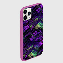 Чехол iPhone 11 Pro матовый Бабочки в фиолетовом креативном узоре, цвет: 3D-фиолетовый — фото 2