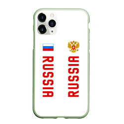 Чехол iPhone 11 Pro матовый Россия три полоски на белом фоне
