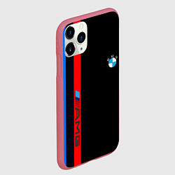 Чехол iPhone 11 Pro матовый BMW amg sport, цвет: 3D-малиновый — фото 2