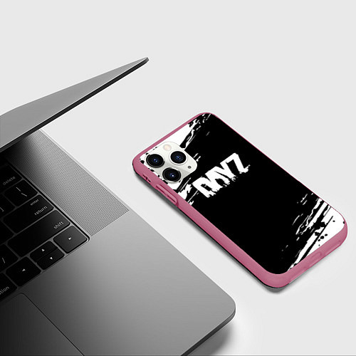 Чехол iPhone 11 Pro матовый Dayz текстура краски / 3D-Малиновый – фото 3
