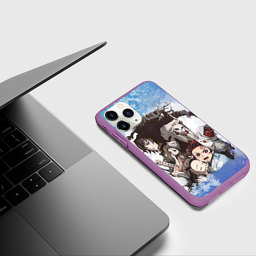 Чехол iPhone 11 Pro матовый Персонажи- Клинок, рассекающий демонов / 3D-Фиолетовый – фото 3