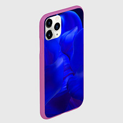 Чехол iPhone 11 Pro матовый Неоновый синий цветок, цвет: 3D-фиолетовый — фото 2