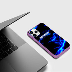 Чехол iPhone 11 Pro матовый Detroit become human storm, цвет: 3D-фиолетовый — фото 2