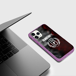Чехол iPhone 11 Pro матовый Rainbow six gradient fire, цвет: 3D-фиолетовый — фото 2