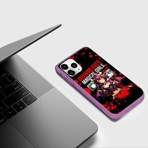 Чехол iPhone 11 Pro матовый Gushing over magical girls / 3D-Фиолетовый – фото 3