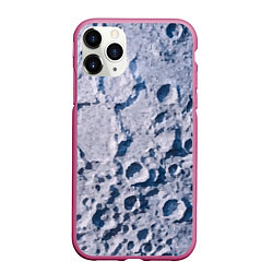 Чехол iPhone 11 Pro матовый Кратеры на Луне - star dust, цвет: 3D-малиновый
