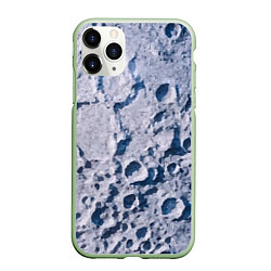 Чехол iPhone 11 Pro матовый Кратеры на Луне - star dust, цвет: 3D-салатовый
