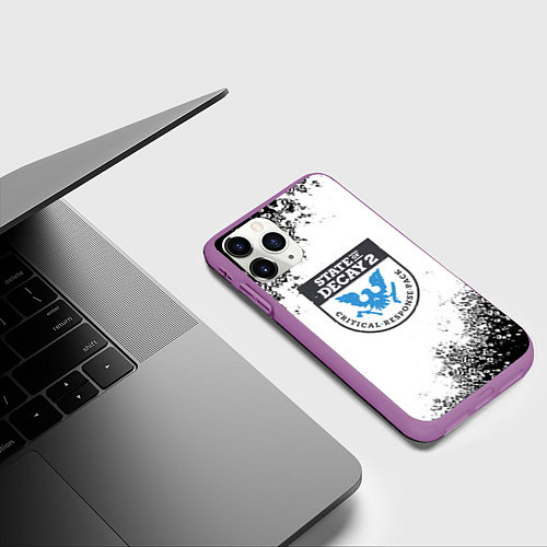Чехол iPhone 11 Pro матовый State of Decay текстура краски / 3D-Фиолетовый – фото 3