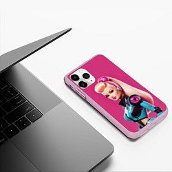 Чехол iPhone 11 Pro матовый Кукла Барби - киберпанк, цвет: 3D-розовый — фото 2