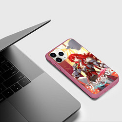 Чехол iPhone 11 Pro матовый Аргенти из Хонкая, цвет: 3D-малиновый — фото 2