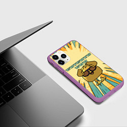 Чехол iPhone 11 Pro матовый Chicken gun shock, цвет: 3D-фиолетовый — фото 2