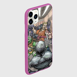 Чехол iPhone 11 Pro матовый Большая драка с ниндзя, цвет: 3D-фиолетовый — фото 2
