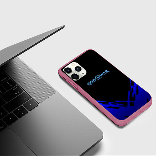 Чехол iPhone 11 Pro матовый God of War geometry steel / 3D-Малиновый – фото 3
