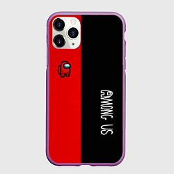 Чехол iPhone 11 Pro матовый Among us mobile game, цвет: 3D-фиолетовый
