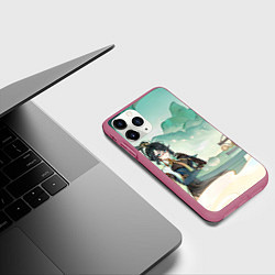 Чехол iPhone 11 Pro матовый Genshin Impact Сянь Юнь, цвет: 3D-малиновый — фото 2