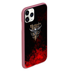 Чехол iPhone 11 Pro матовый Baldurs Gate краски текстура, цвет: 3D-малиновый — фото 2