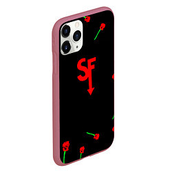 Чехол iPhone 11 Pro матовый Sally face rose steel, цвет: 3D-малиновый — фото 2