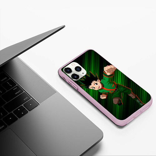 Чехол iPhone 11 Pro матовый Гон Фрикс из Хантера x Хантера / 3D-Розовый – фото 3