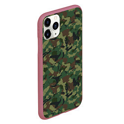 Чехол iPhone 11 Pro матовый Камуфляж Woodland классический, цвет: 3D-малиновый — фото 2