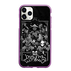 Чехол iPhone 11 Pro матовый Wu tang monks, цвет: 3D-фиолетовый