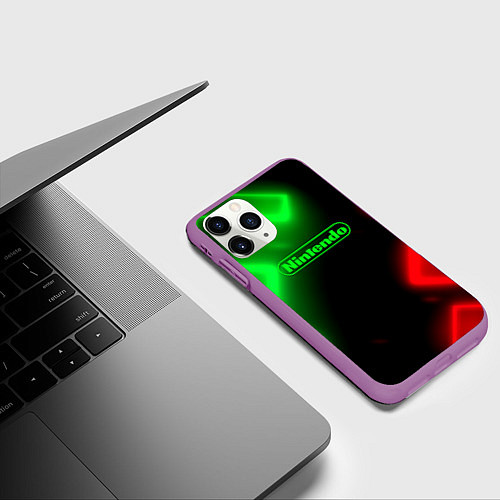 Чехол iPhone 11 Pro матовый Nintendo игровой мир / 3D-Фиолетовый – фото 3