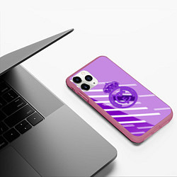 Чехол iPhone 11 Pro матовый Real Madrid текстура фк, цвет: 3D-малиновый — фото 2