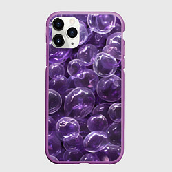 Чехол iPhone 11 Pro матовый Фиолетовые пузыри, цвет: 3D-фиолетовый