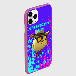 Чехол iPhone 11 Pro матовый Чикен ган брызги, цвет: 3D-фиолетовый — фото 2