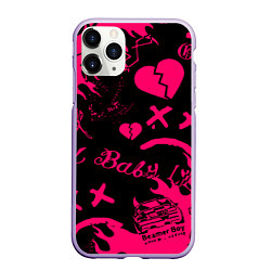 Чехол iPhone 11 Pro матовый Lil peep pink steel rap, цвет: 3D-светло-сиреневый