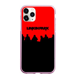 Чехол iPhone 11 Pro матовый Linkin park rock team, цвет: 3D-розовый