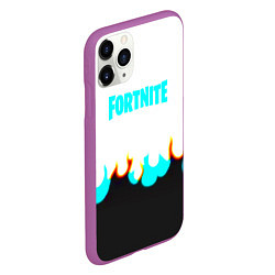 Чехол iPhone 11 Pro матовый Fortnite epic game fire, цвет: 3D-фиолетовый — фото 2