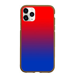 Чехол iPhone 11 Pro матовый Красный и синий градиент, цвет: 3D-коричневый