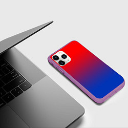 Чехол iPhone 11 Pro матовый Красный и синий градиент, цвет: 3D-фиолетовый — фото 2