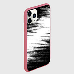Чехол iPhone 11 Pro матовый Белые помехи, цвет: 3D-малиновый — фото 2