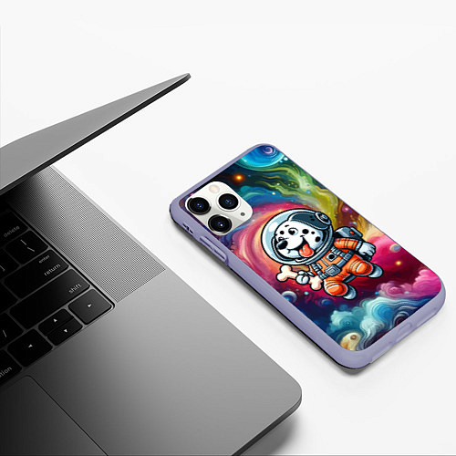 Чехол iPhone 11 Pro матовый Funny dalmatian puppy - ai art / 3D-Светло-сиреневый – фото 3