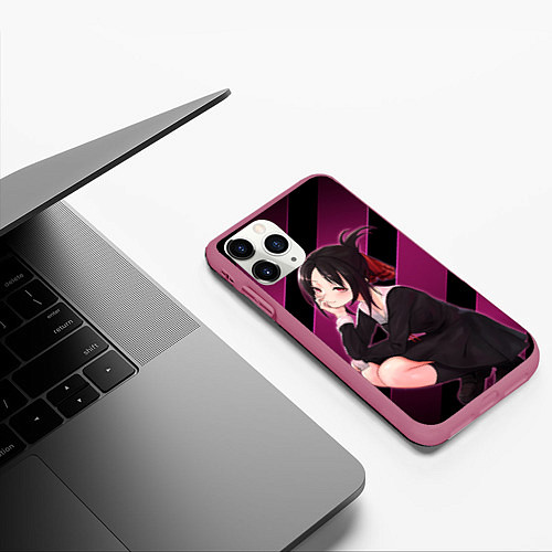 Чехол iPhone 11 Pro матовый Кагуя из Kaguya sama wa Kokurasetai / 3D-Малиновый – фото 3