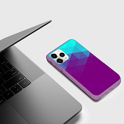 Чехол iPhone 11 Pro матовый Geometry polygonal psy, цвет: 3D-фиолетовый — фото 2