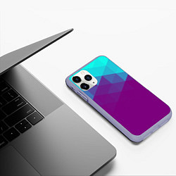 Чехол iPhone 11 Pro матовый Geometry polygonal psy, цвет: 3D-светло-сиреневый — фото 2