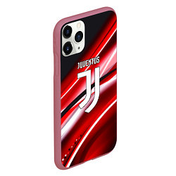 Чехол iPhone 11 Pro матовый Juventus geometry sport line, цвет: 3D-малиновый — фото 2