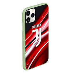 Чехол iPhone 11 Pro матовый Juventus geometry sport line, цвет: 3D-салатовый — фото 2